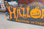 Customizable Text Happy Halloween Jack O Lantern Spooky Forest Black Cat Prop Wooden Decor Fall Autumn Decoration Sign Haunted Grave Yard