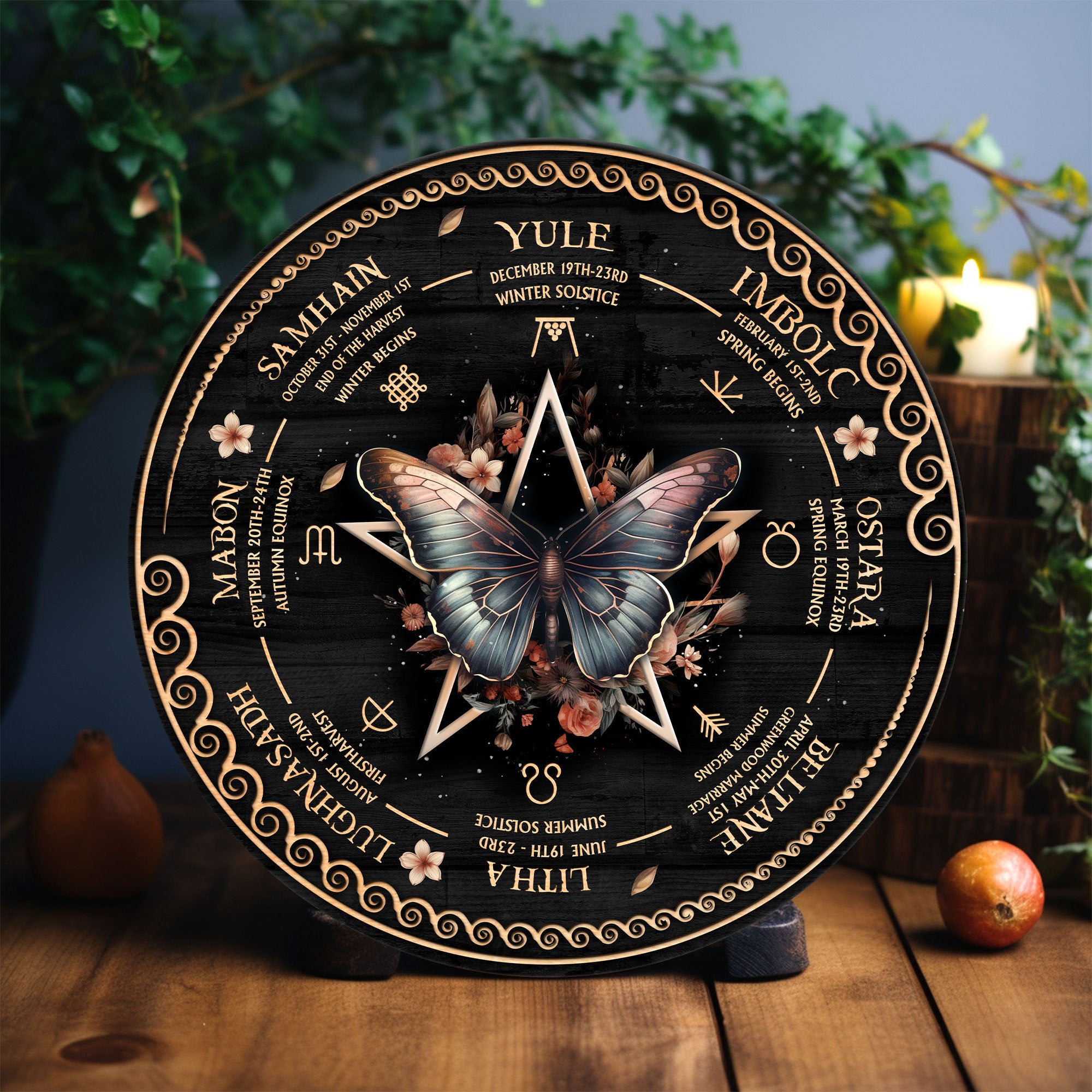 Personalized Wheel Of The Year Wooden Sign