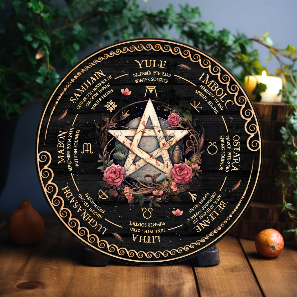 Personalized Wheel Of The Year Wooden Sign