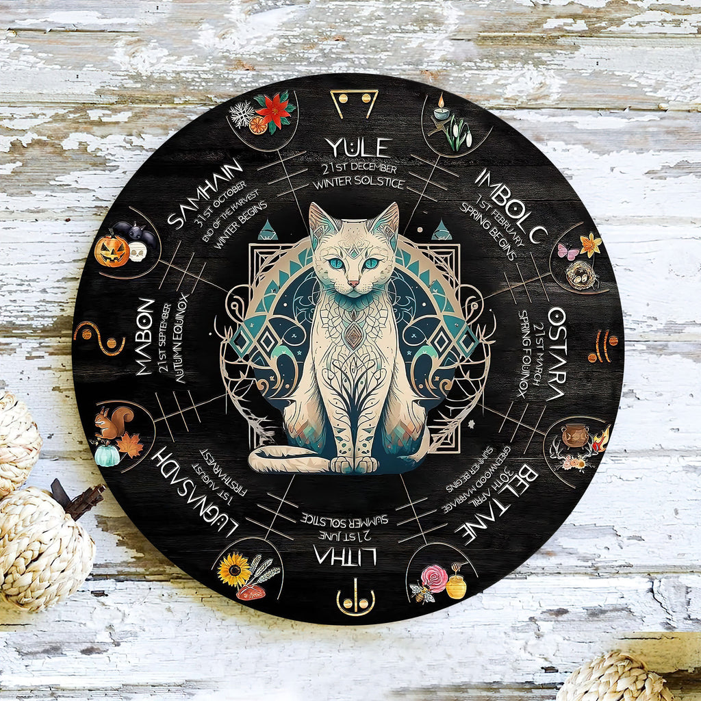 Personalized Wheel Of The Year Wooden Sign