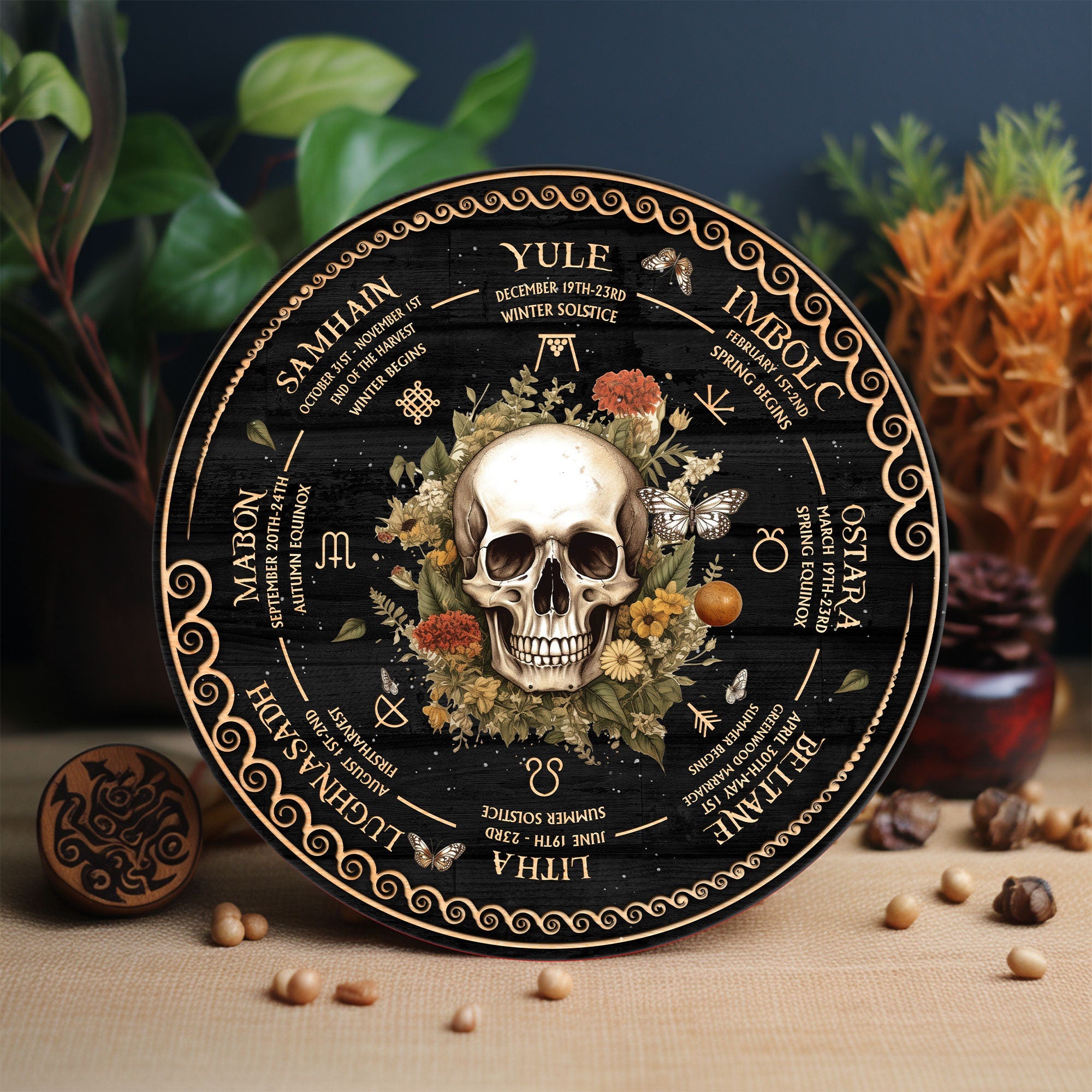 Personalized Wheel Of The Year Wooden Sign