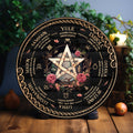 Personalized Pentagram Wheel Of The Year Wooden Sign