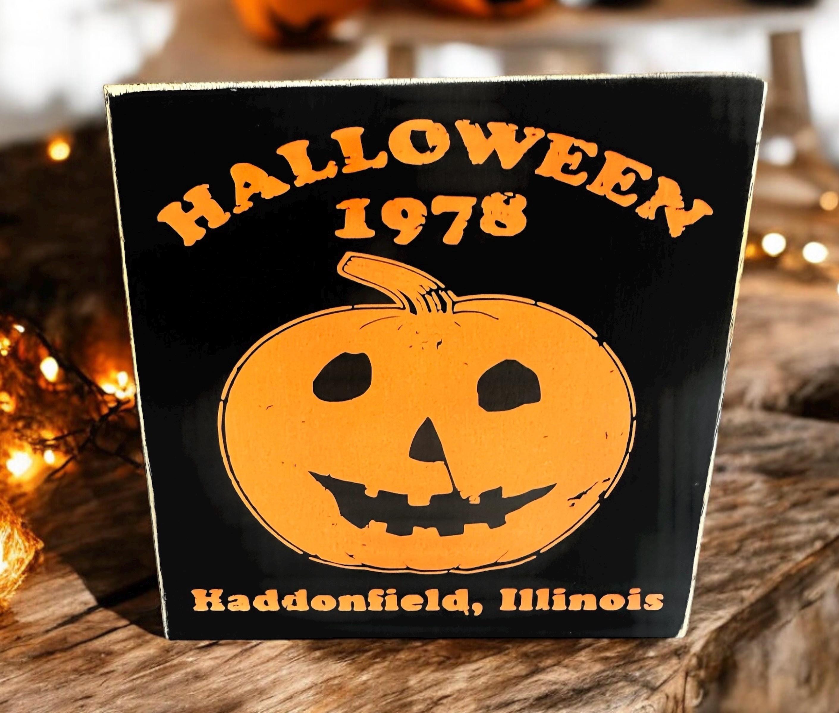 Halloween Sign, 1978, Haddonfield, Illinois, Farmhouse Decor, Distressed, Farmhouse, Handmade, Halloween, Michael Myers
