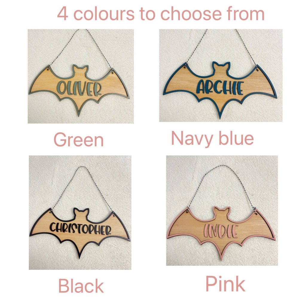 Halloween name sign party decorations bat sign for Halloween gift decorations Halloween wall decor personalised name decor for kids party