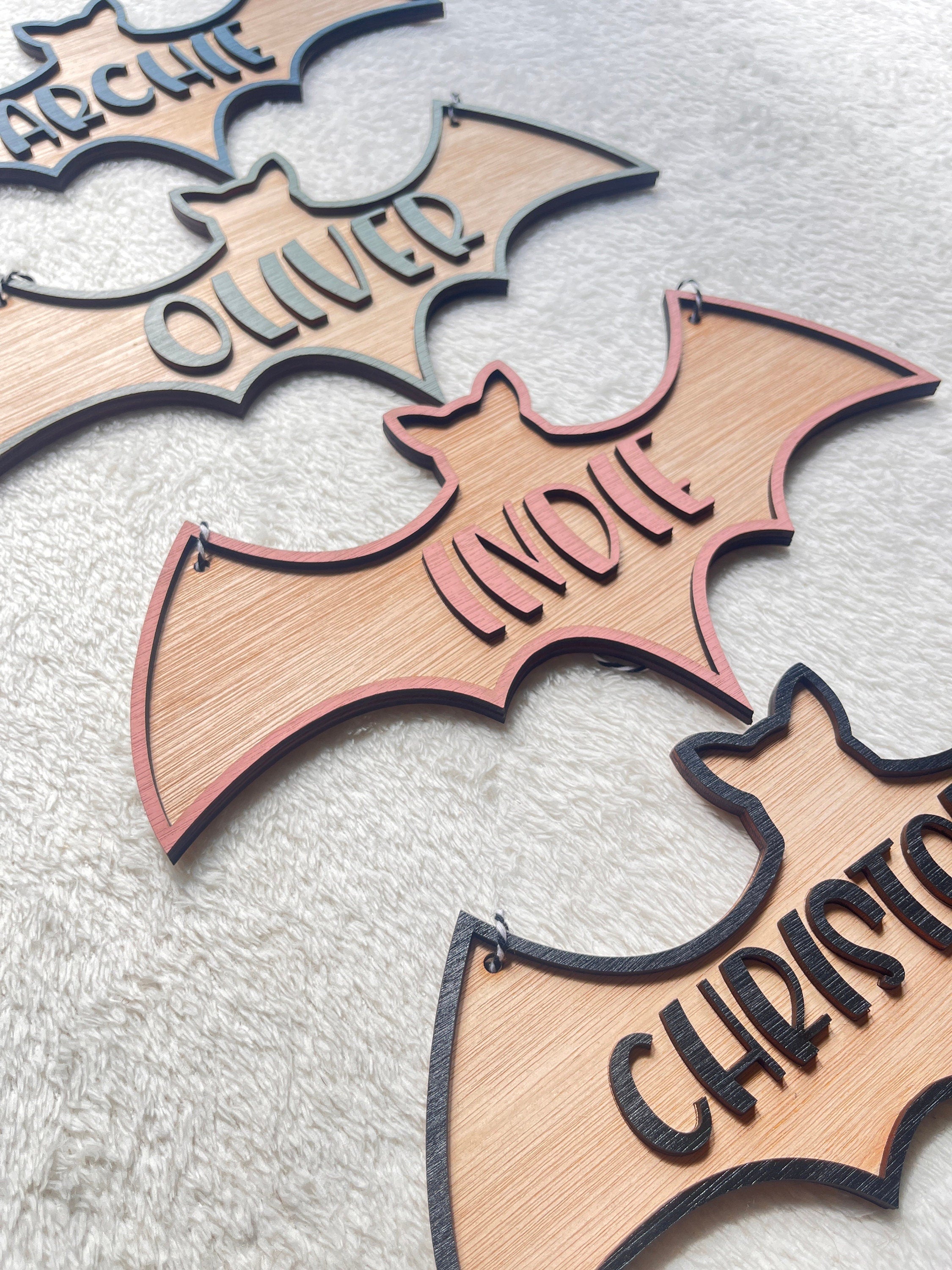 Halloween name sign party decorations bat sign for Halloween gift decorations Halloween wall decor personalised name decor for kids party