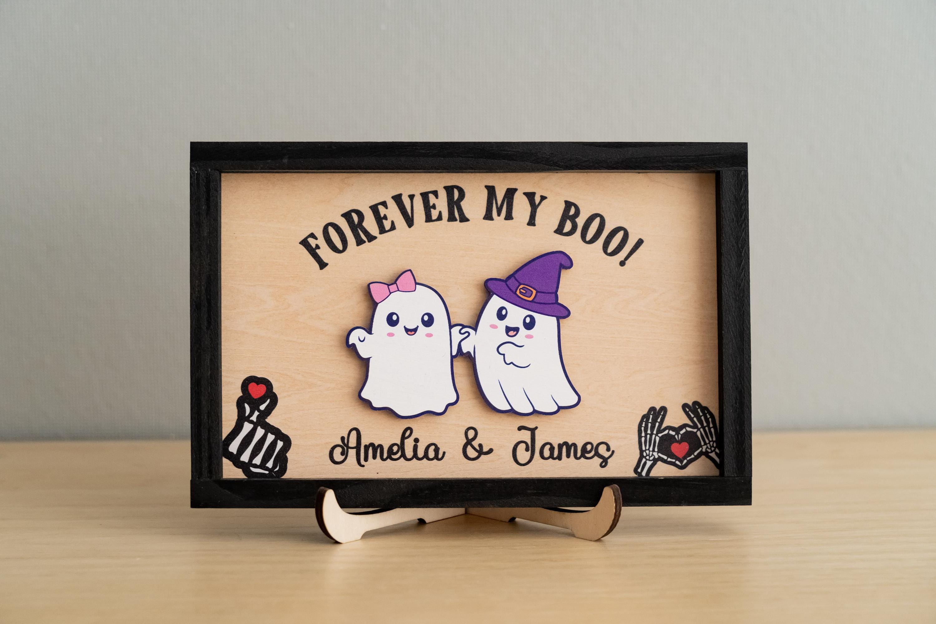 PERSONALIZED Forever My Boo sign, Halloween Decor, Cottagecore decor, Ghost Decor, Cute Ghost Decor, Couples, Spooky Decor, Kawaii Decor R44