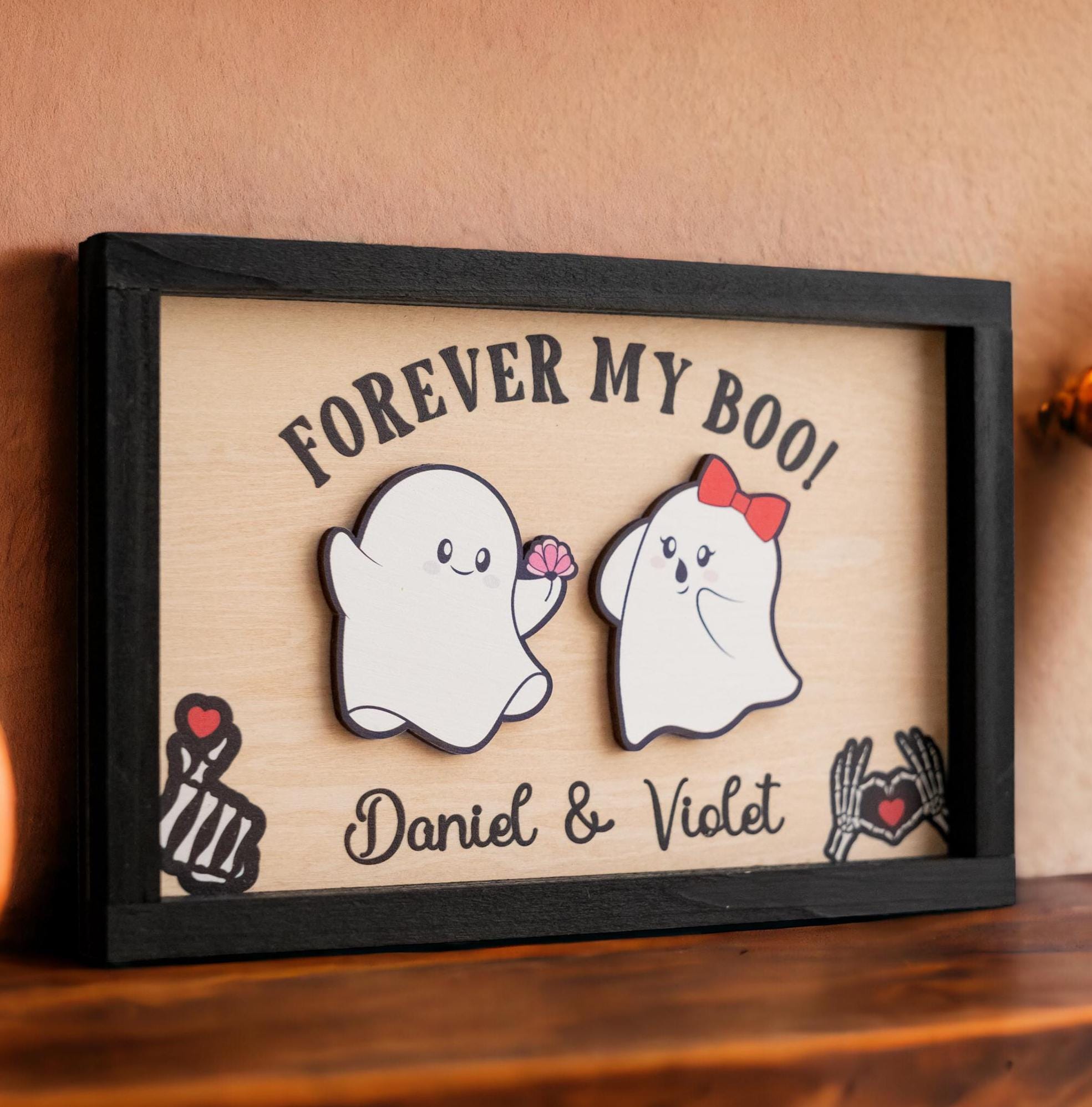 PERSONALIZED Forever My Boo sign, Halloween Decor, Cottagecore decor, Ghost Decor, Cute Ghost Decor, Couples, Spooky Decor, Kawaii Decor R44