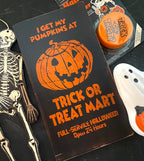 Trick or Treat Mart Solid Wood Sign, Rustic Halloween Decor