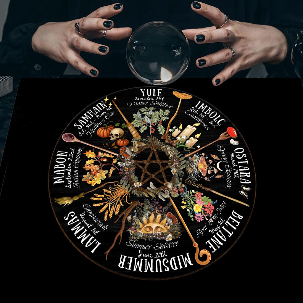Wooden Wheel Of The Year Witchcraft Decor