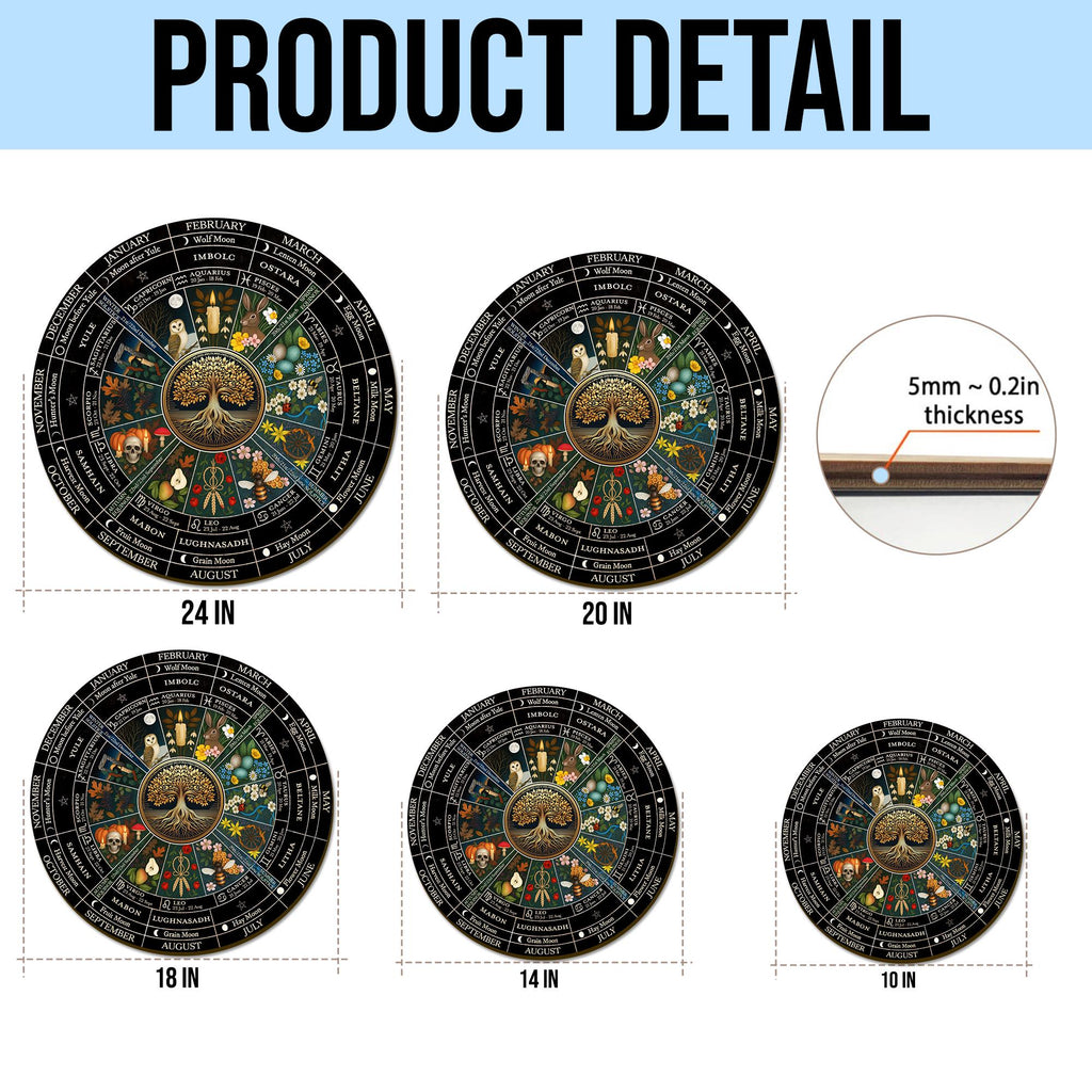 Wooden Wheel Of The Year Pagan Calendar