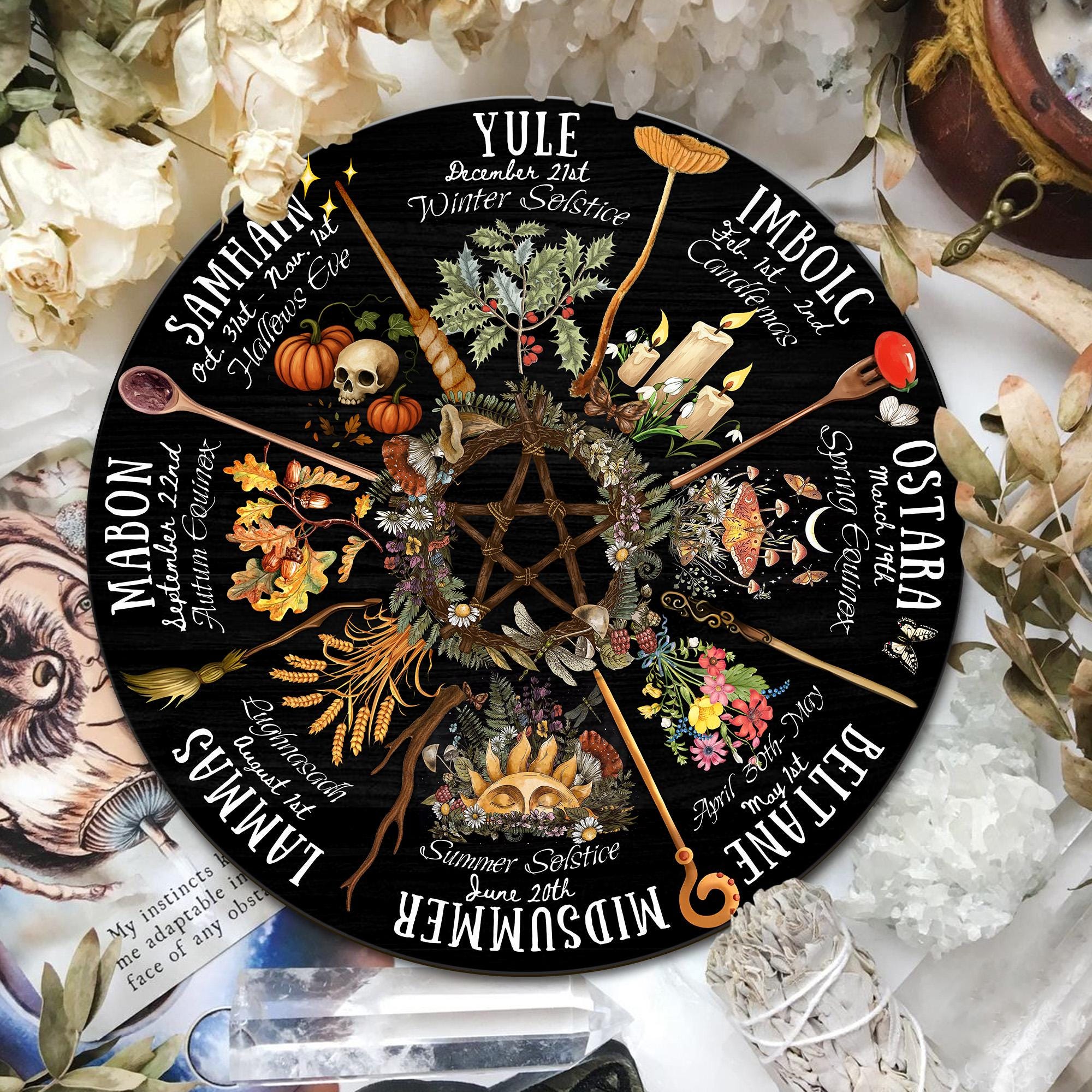 Wooden Wheel Of The Year Witchcraft Decor