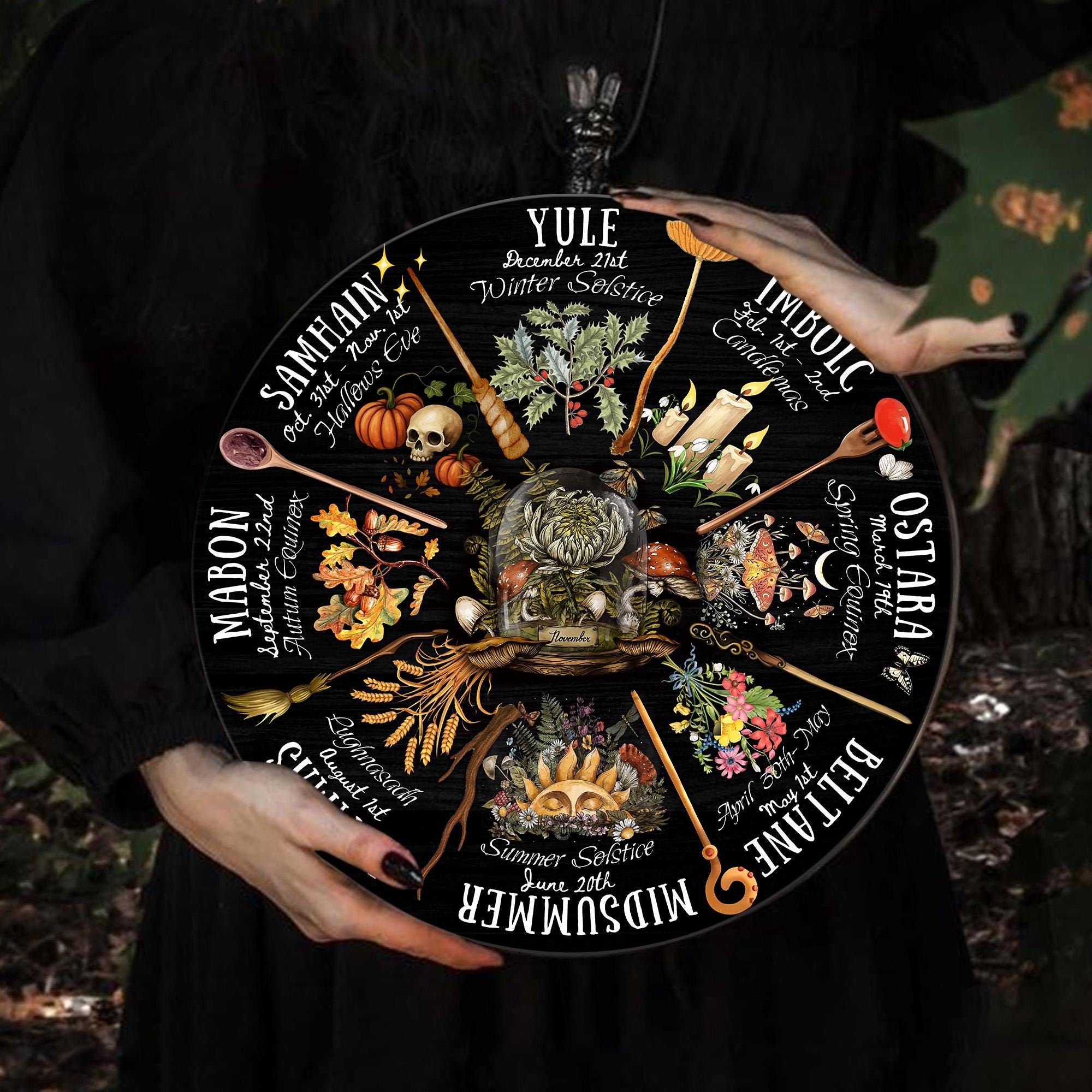 Wooden Wheel Of The Year Pagan Calendar