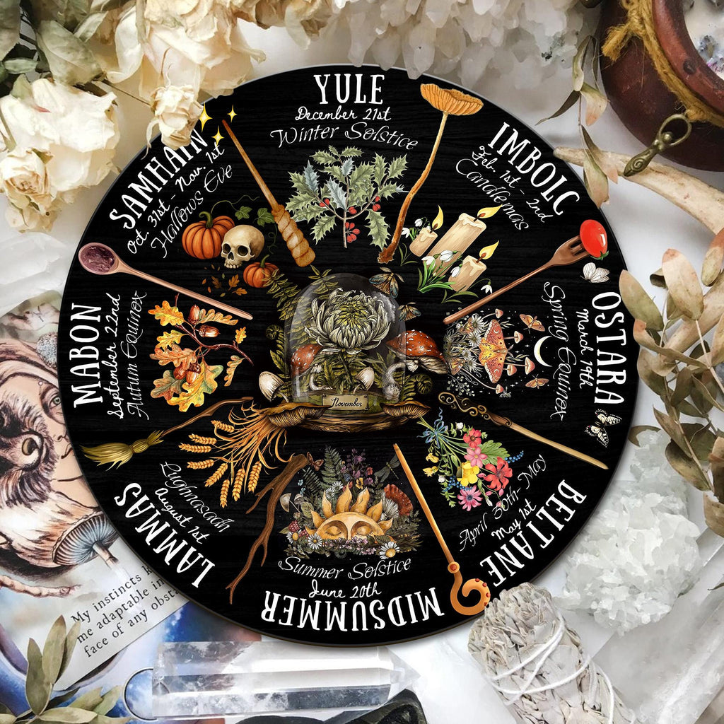 Wooden Wheel Of The Year Pagan Calendar