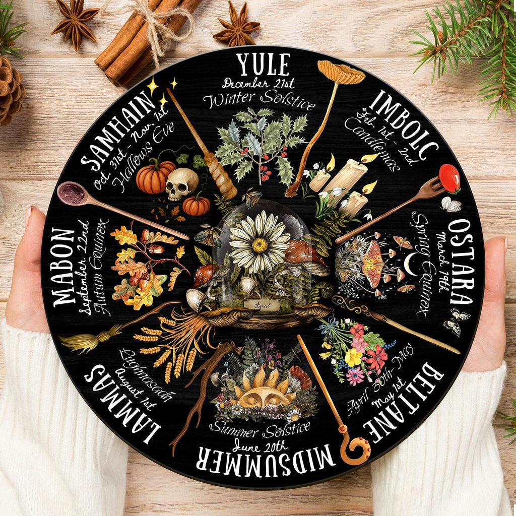 Wooden Wheel Of The Year Pagan Calendar
