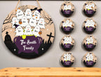 Personalized Halloween Ghost Family Sign | Witch Cauldron Door Hanger | Custom Spooky Fall Gift for Kids or Grandparents | Halloween Gift
