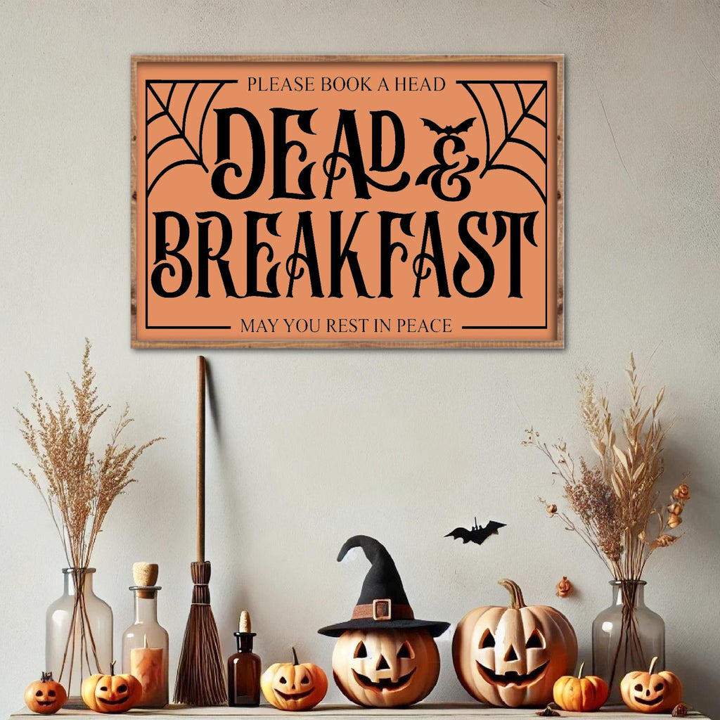 Dead and Breakfast Sign, Farmhouse Halloween Sign, Halloween Wood Decor, Farmhouse Halloween Decor, Halloween Mantel Decor, Fall Wood Sign