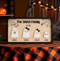 Personalized Wooden Halloween Table Decor for Festive Autumn, Custom Ghost Family Sign Halloween Gift for Mom, Grandma, Pet Lover