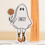 Personalized Halloween Ghost Family Sign – Custom Wooden Ghost Decor with Names – Halloween Tabletop Decoration for Home or Office