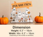 Personalized Halloween Ghost Family Sign – Custom Wooden Ghost Decor with Names – Halloween Tabletop Decoration for Home or Office