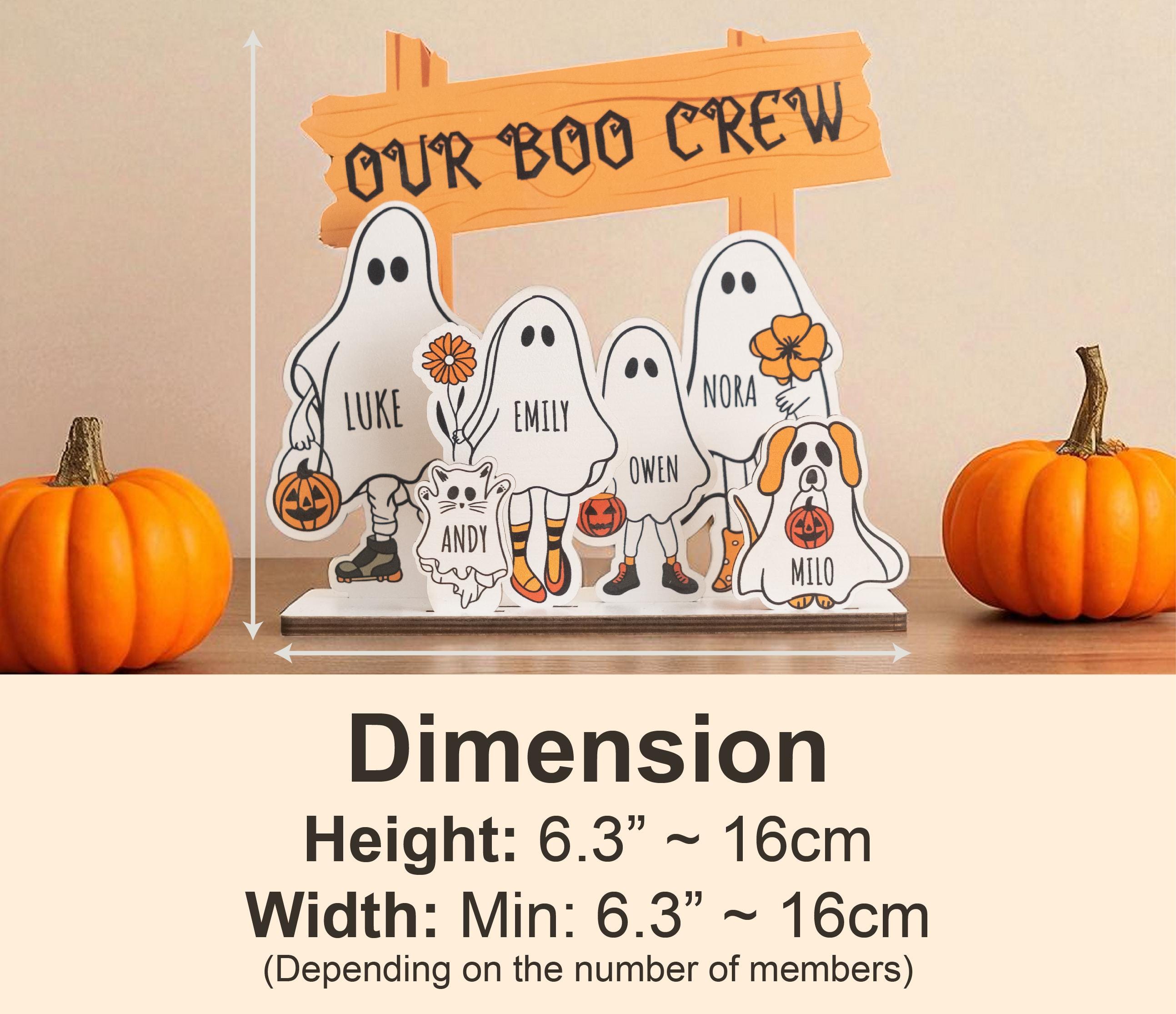 Personalized Halloween Ghost Family Sign – Custom Wooden Ghost Decor with Names – Halloween Tabletop Decoration for Home or Office