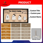 Personalized Wooden Halloween Table Decor for Festive Autumn, Custom Ghost Family Sign Halloween Gift for Mom, Grandma, Pet Lover