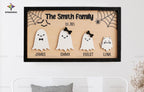 Personalized Wooden Halloween Table Decor for Festive Autumn, Custom Ghost Family Sign Halloween Gift for Mom, Grandma, Pet Lover