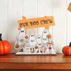Personalized Halloween Ghost Family Sign – Custom Wooden Ghost Decor with Names – Halloween Tabletop Decoration for Home or Office
