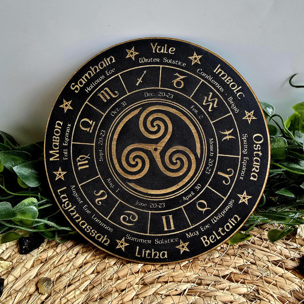 Wiccan Wheel of the Year – Wooden Sabbat Calendar