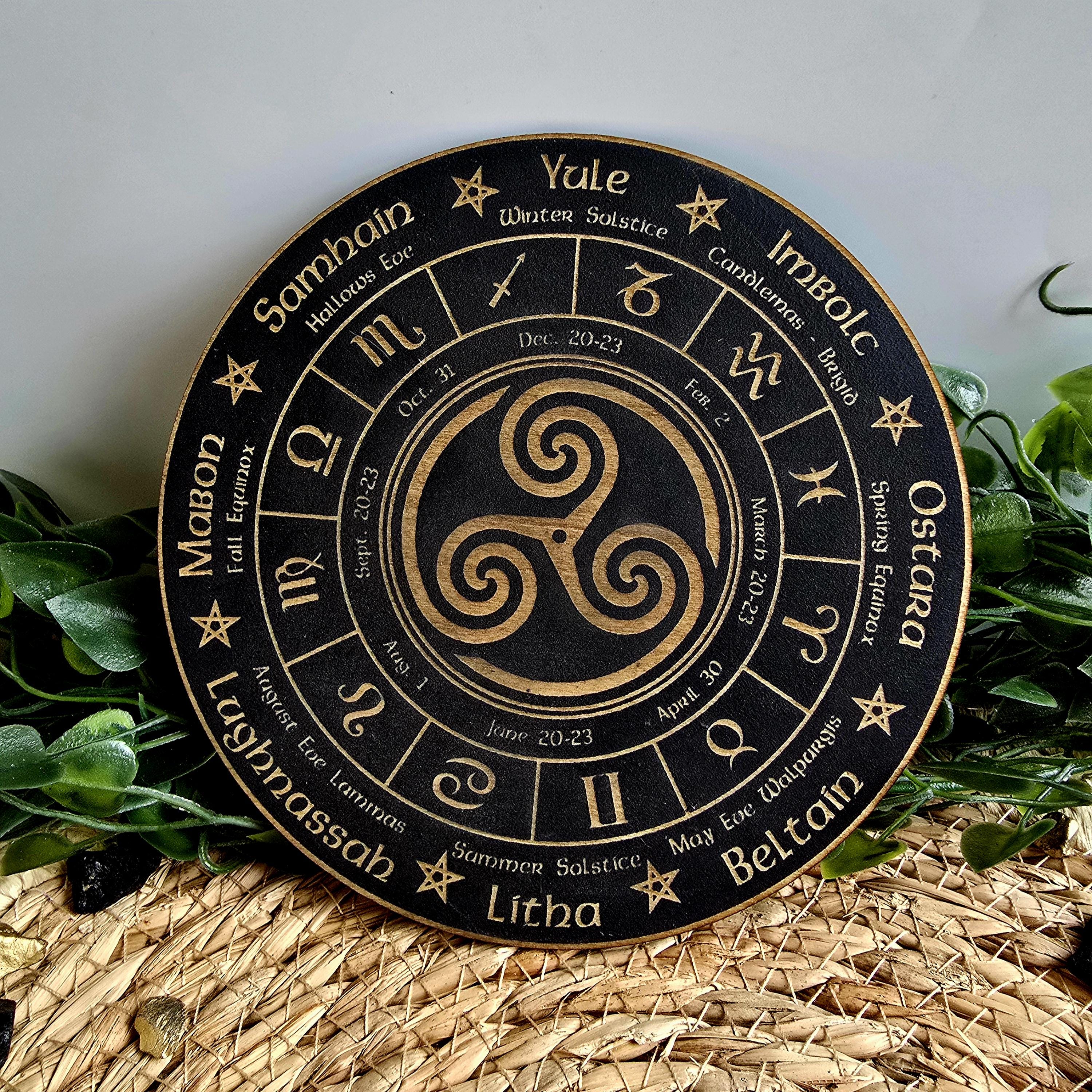 Wiccan Wheel of the Year – Wooden Sabbat Calendar