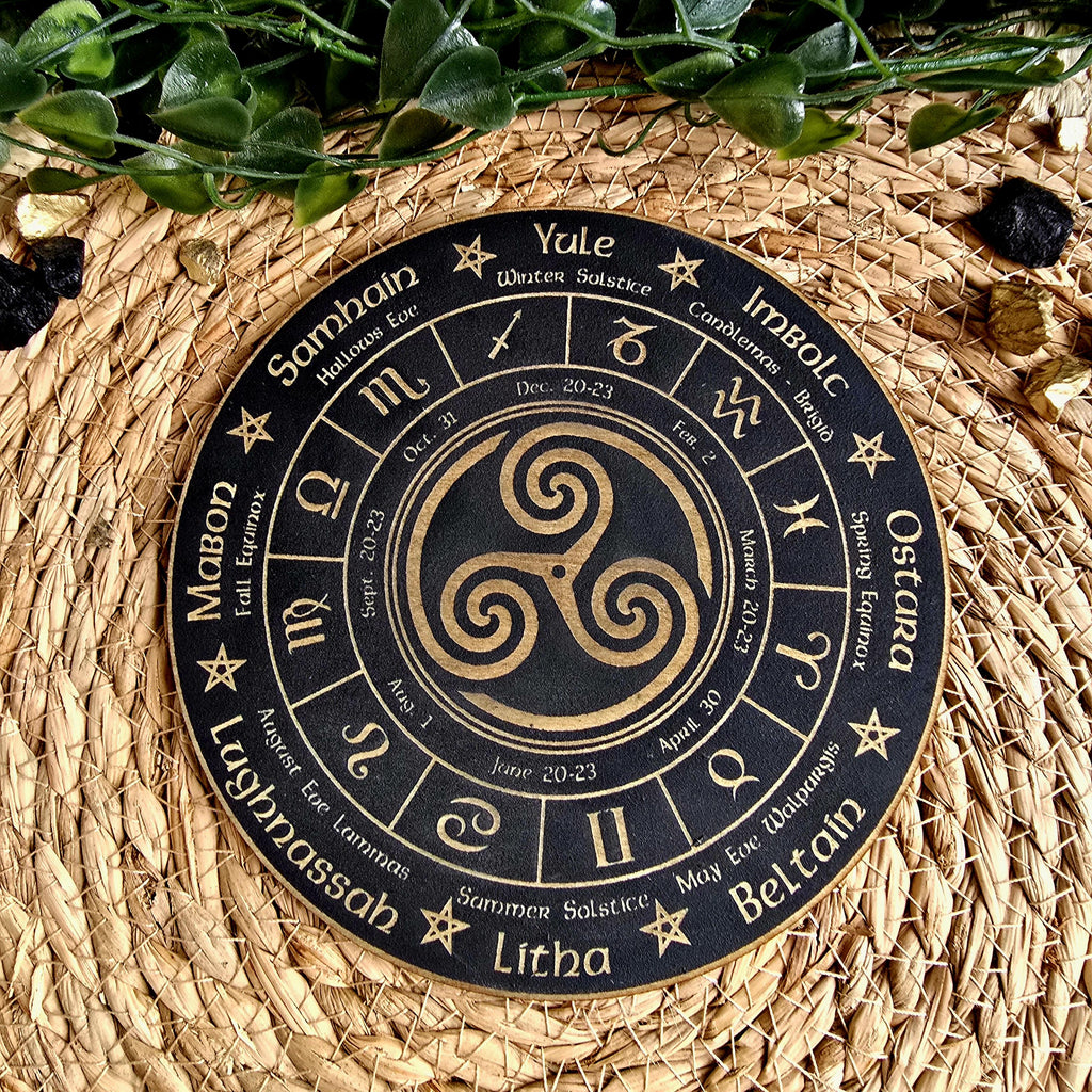 Wiccan Wheel of the Year – Wooden Sabbat Calendar
